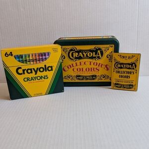 Crayola 1990 Collector's Colors Tin and Crayons